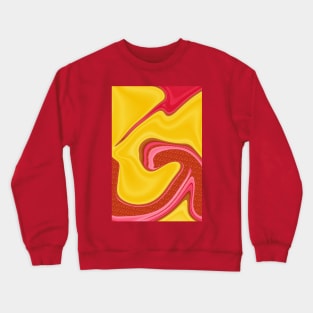 Red and Yellow Swirling Liquify Pattern Crewneck Sweatshirt